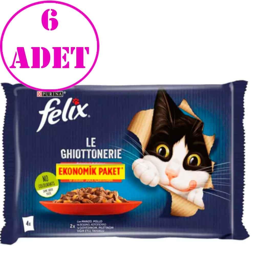 Felix Sığır Etli ve Tavuklu Yetişkin Kedi Maması 4x85 Gr 6 AD 21089008 Amazon Pet Center