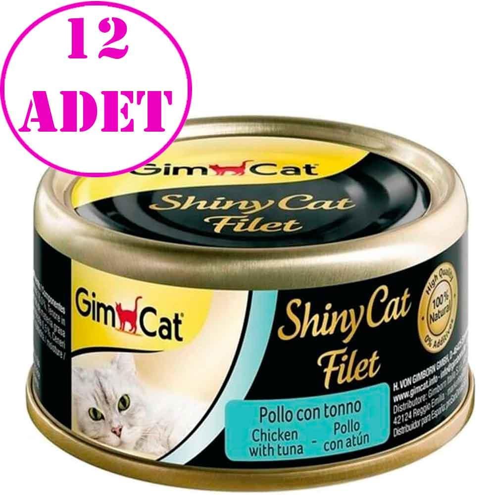 GimCat Shinycat Kıyılmış Tavuklu ve Ton Balıklı Kedi Konservesi 70gr 12 AD 20108007 Amazon Pet Center