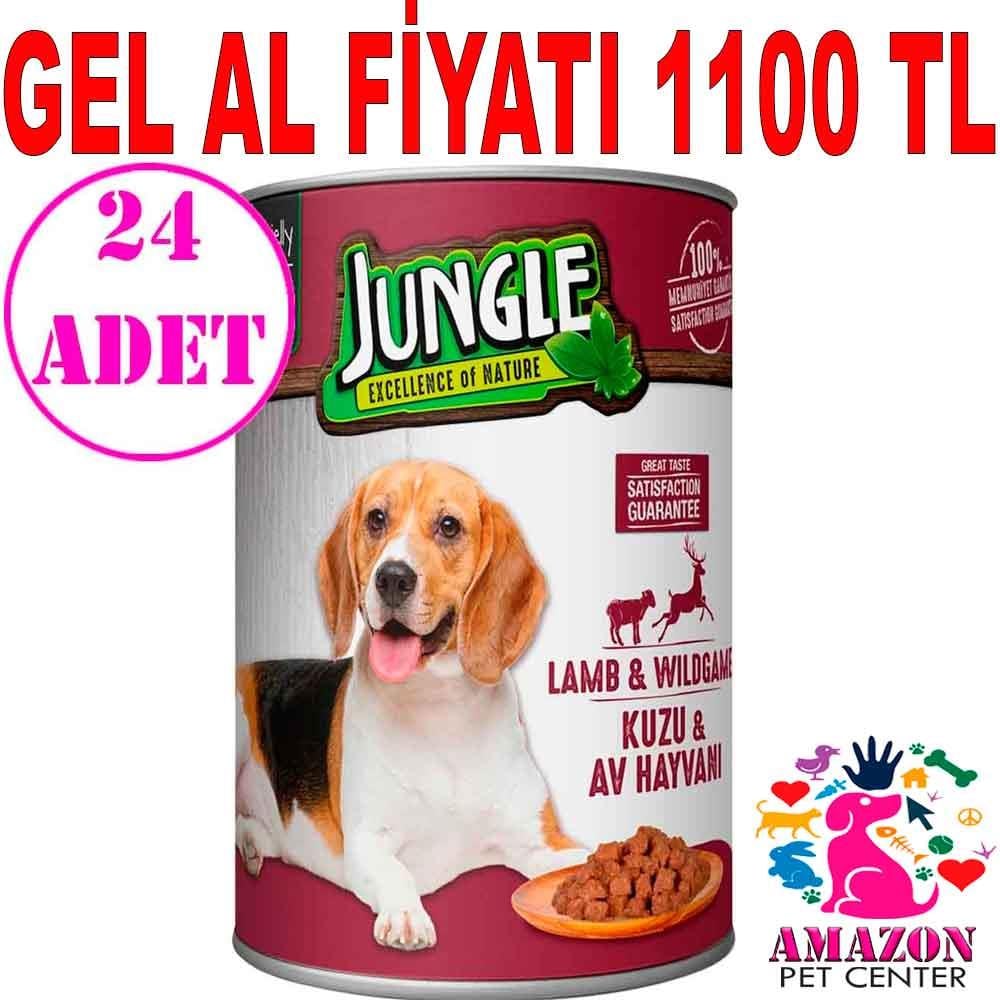 Jungle Köpek Konservesi Kuzu Etli ve Av Hayvanlı 415 GR 24 AD 20944001 Amazon Pet Center