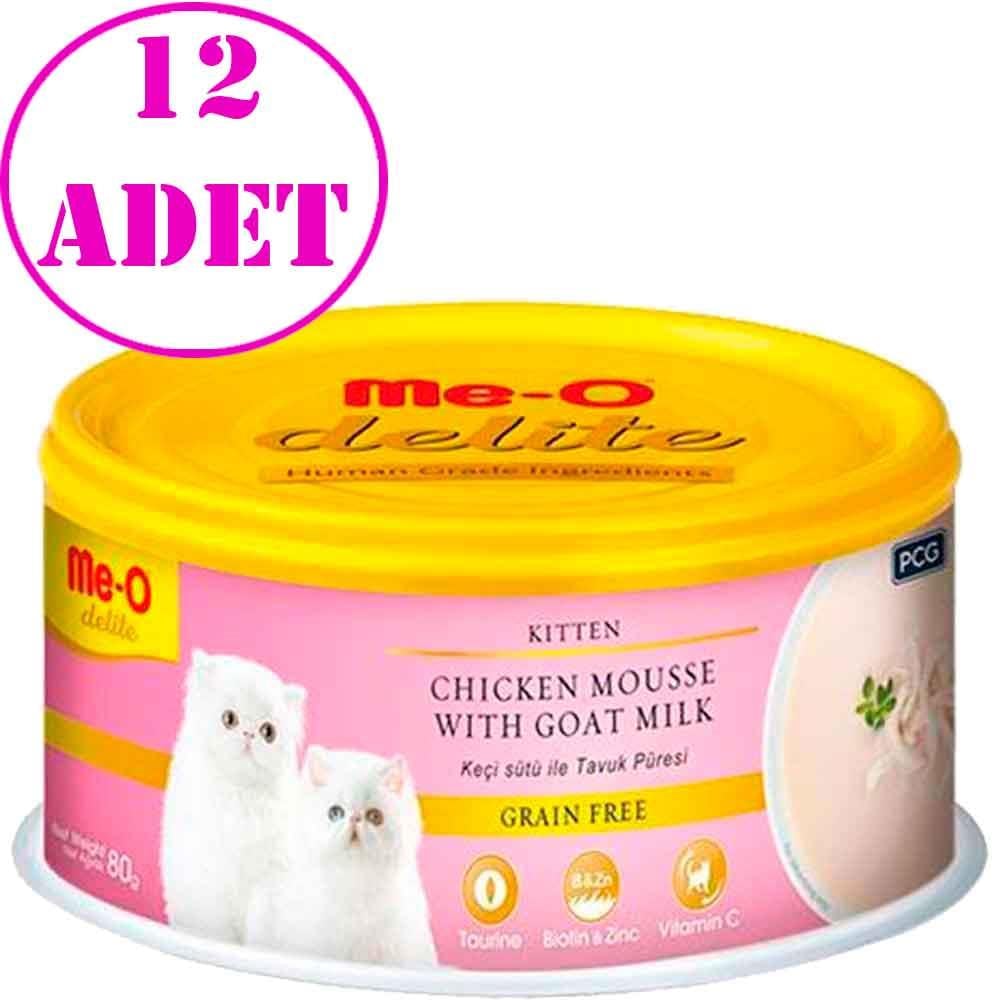 Meo Delite Keçi Sütlü Tavuk Etli Tahılsız Ezme Yavru Kedi Konservesi 80 Gr 12 AD 19824000 Amazon Pet Center