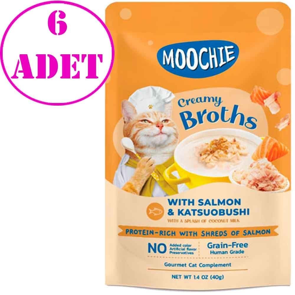 Moochie Kedi Çorbası Parça Salmon Katsuobushi Tahılsız 40 Gr 6 AD 32135220 Amazon Pet Center