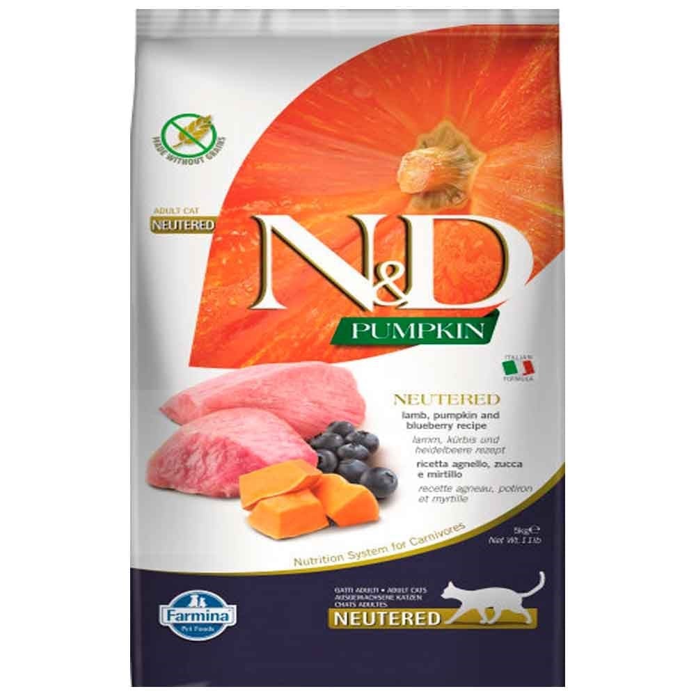 ND Balkabaklı Kuzu Etli Yaban Mersinli Kısırlaştırılmış Kedi Maması 5 kg 8010276040244 Amazon Pet Center