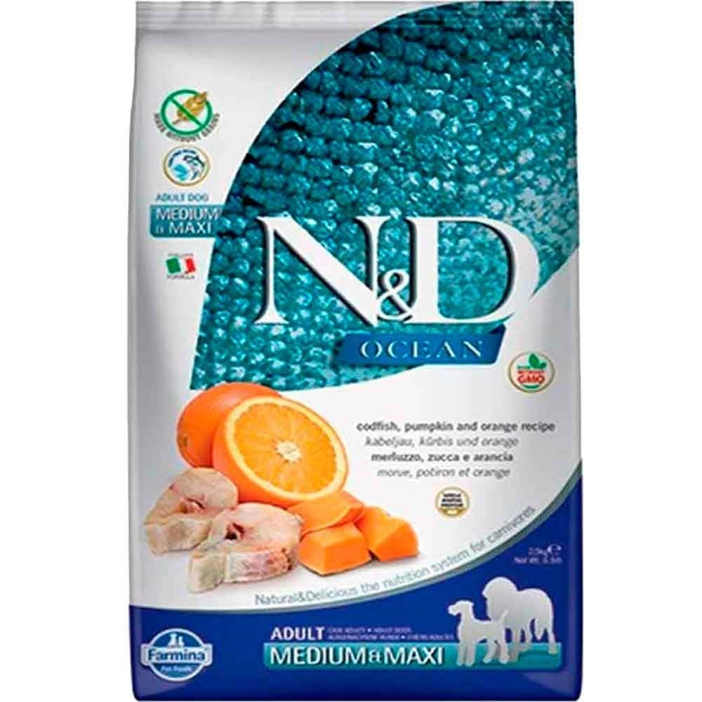 ND Balkabaklı Morina Balıklı Medium Maxi Tahılsız Köpek Maması 2.5 Kg 8010276036551 N&D Tahılsız Köpek Mamaları Amazon Pet Center
