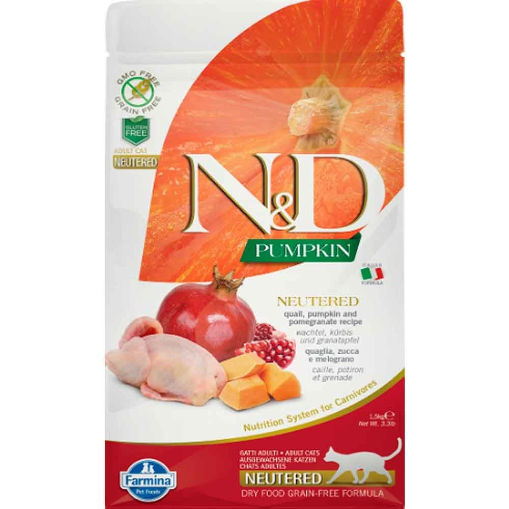 N&D Kısır Kedi Maması Balkabaklı Bıldırcınlı Narlı 1,5 Kg 8010276035424 Amazon Pet Center