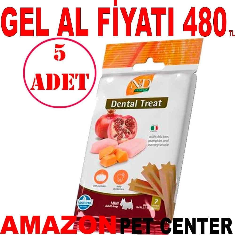 ND Narlı Balkabaklı Tavuklu Mini Köpek Ödülü Dental Treat 7'li Paket 5 AD 22277008 Amazon Pet Center