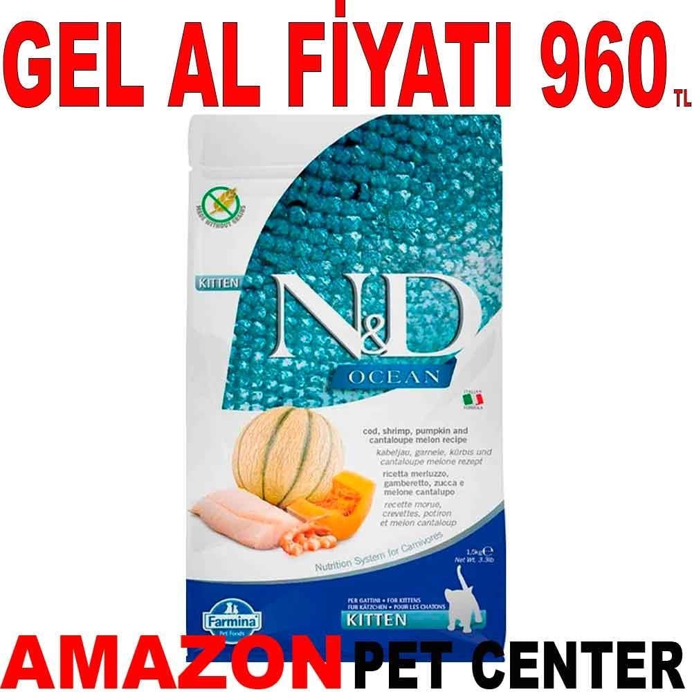 ND Ocean Kitten Balkabaklı Morina Balıklı Yavru Kedi Maması 1.5 Kg 18579000 Amazon Pet Center