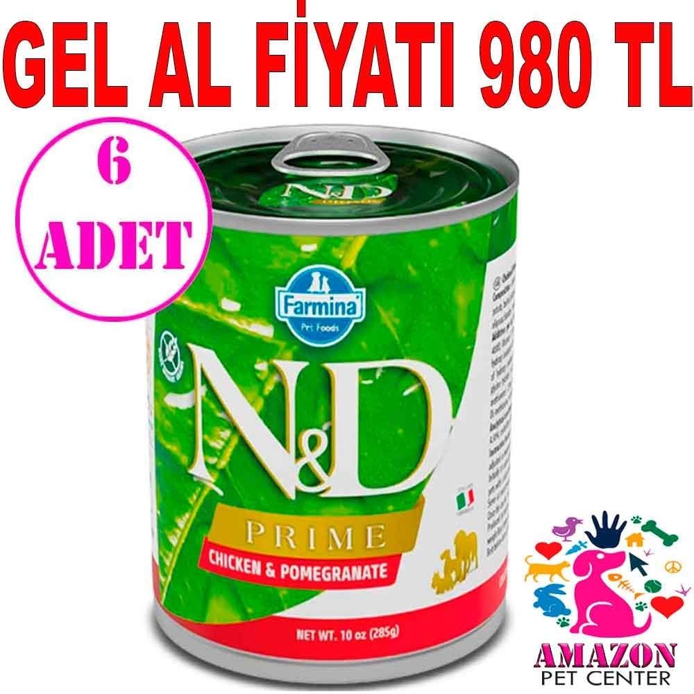 N&D Prime Tahılsız Tavuklu Narlı Köpek Konservesi 285 Gr 6 AD 18767001 Amazon Pet Center