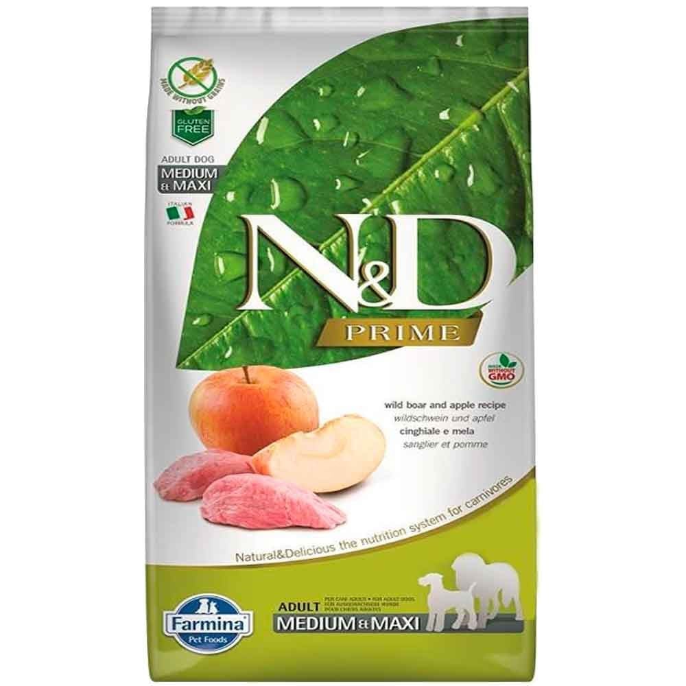 N&D Prime Yaban Domuzlu ve Elmalı Tahılsız Orta ve Büyük Irk Yetişkin Köpek Maması 12 Kg 8010276036094 Amazon Pet Center