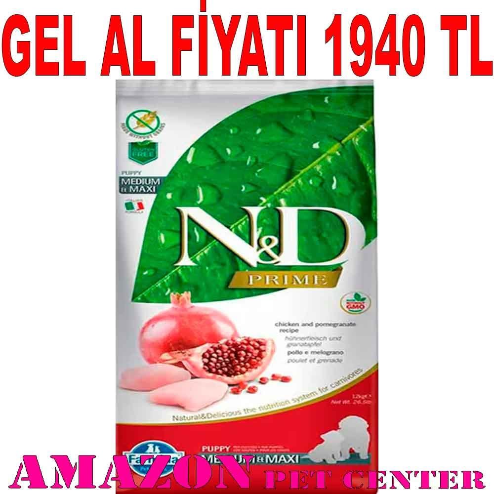 ND Prime Yavru Köpek Maması Tavuklu Narlı Tahılsız Medium Maxi 12 Kg 18652000 Amazon Pet Center