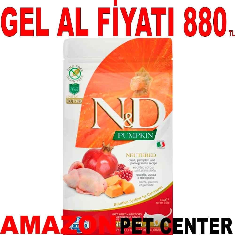 ND Pumpkin Balkabaklı Bıldırcınlı Narlı Kısırlaştırılmış Kedi Maması 1,5 Kg 18577006 Amazon Pet Center