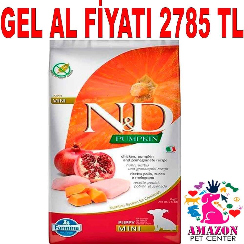 N&D Pumpkin Tahılsız Yavru Köpek Maması Tavuk Etli Bal Kabaklı ve Narlı Küçük Irk 7 Kg 18638004 Amazon Pet Center