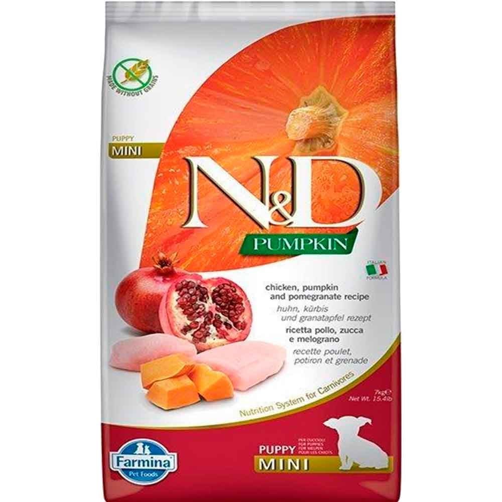 N&D Pumpkin Tahılsız Yavru Köpek Maması Tavuk Etli Bal Kabaklı ve Narlı Küçük Irk 7 Kg 8010276038746 Amazon Pet Center
