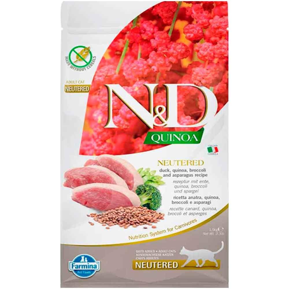 ND Quinoa Ördek ve Brokolili Kısırlaştırılmış Kedi Maması 300 GR 8010276038661 Amazon Pet Center