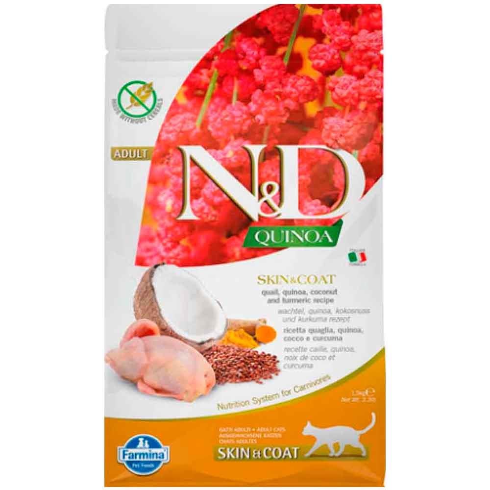 ND Quinoa Skin&Coat Bıldırcın Etli Kedi Maması 300 GR 8010276035783 Amazon Pet Center