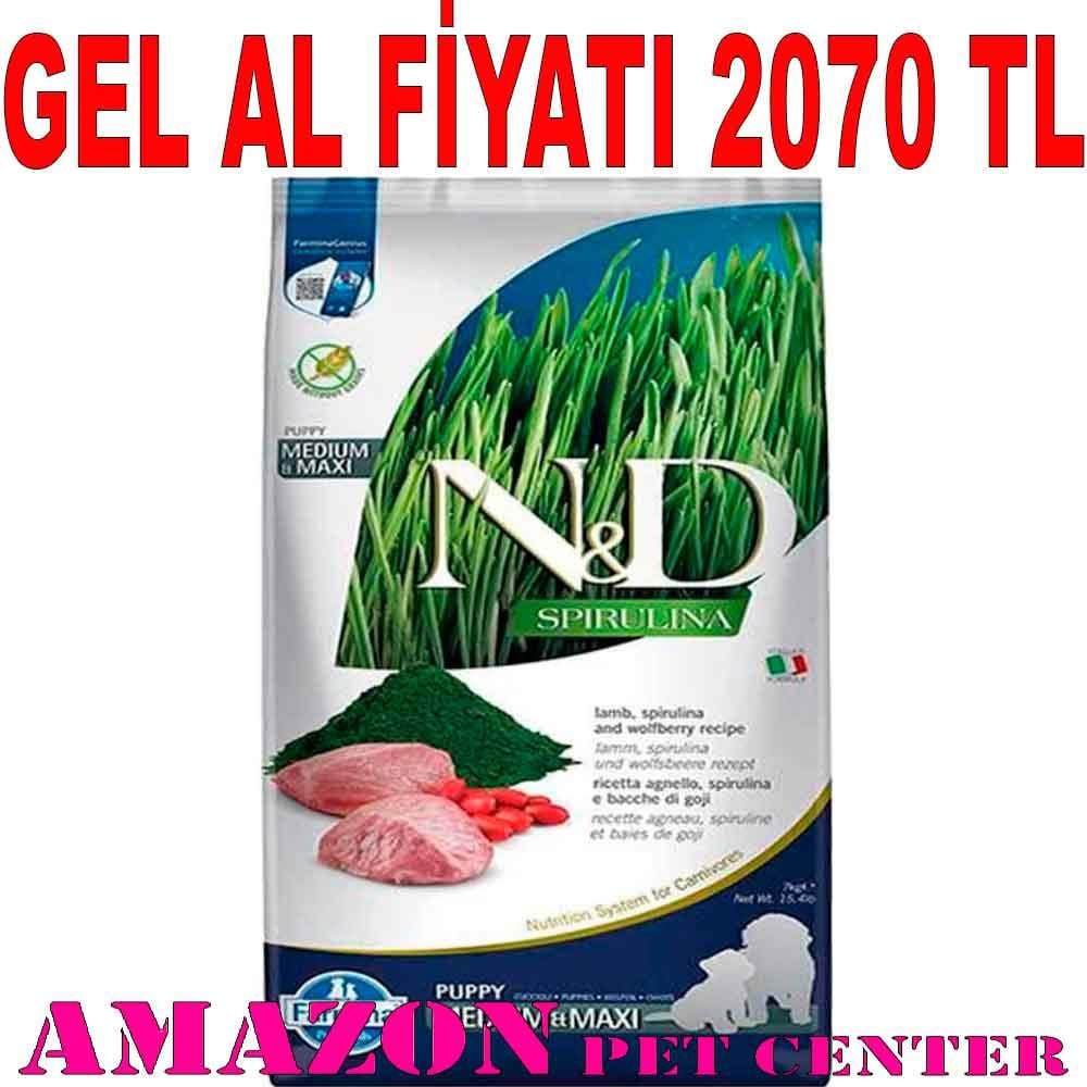 ND Spirulina Kuzu Etli Orta ve Büyük Irk Yavru Köpek Maması 7 KG 19467009 Amazon Pet Center