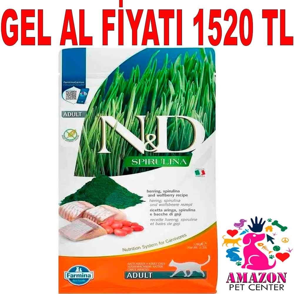 ND Spirulina Ringa Balıklı Kedi Maması 1,5 Kg 19463001 Amazon Pet Center