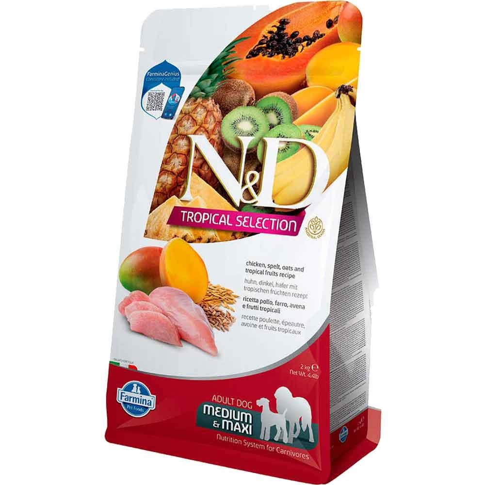 ND Tropical Meyveli Tavuklu Orta ve Büyük Irk Köpek Maması 2 Kg 8010276042255 Amazon Pet Center