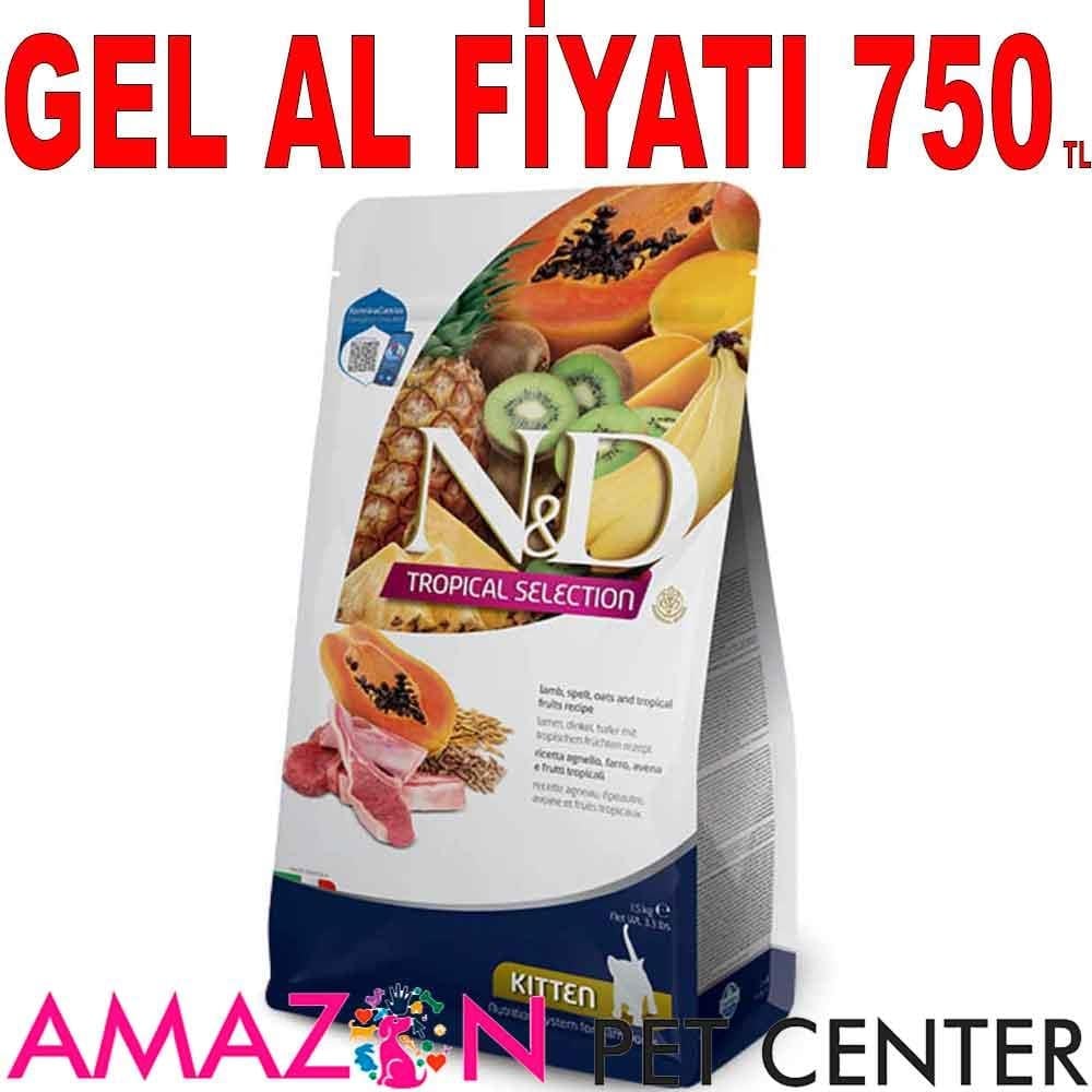 ND Tropikal Meyveli Yavru Kedi Maması Kuzu Etli 1.5 Kg 21908002 Amazon Pet Center
