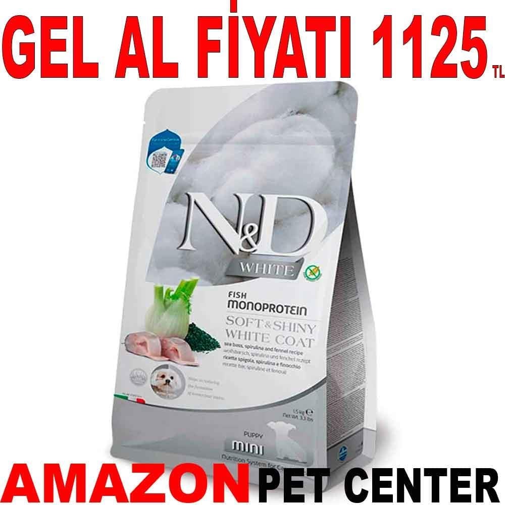 ND White Balıklı Spirulinalı Mini Yavru Köpek Maması 1,5 Kg 21768002 Amazon Pet Center