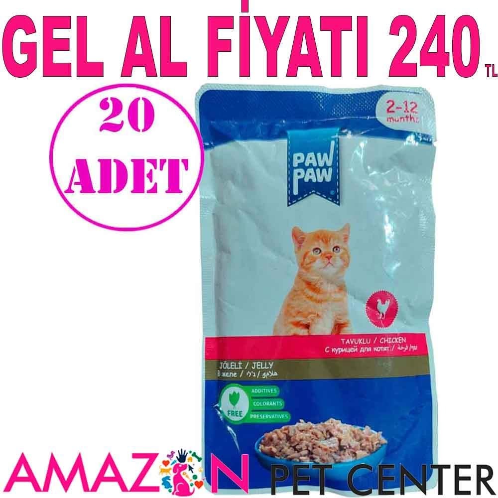 Paw Paw Tavuklu Yavru Kedi Yaş Maması 85 Gr 20 AD 21832000 Amazon Pet Center