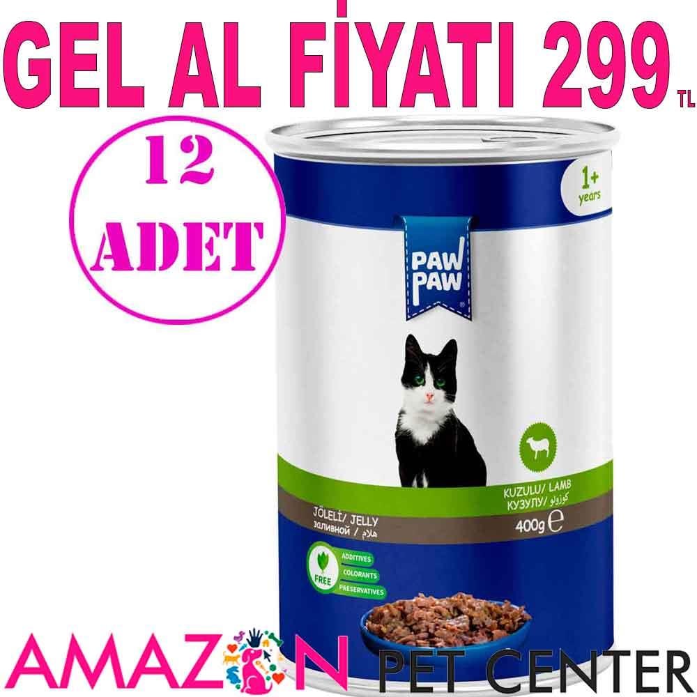 Pawpaw Kedi Konservesi Kuzu Etli 400 Gr 12 AD 21792007 Amazon Pet Center