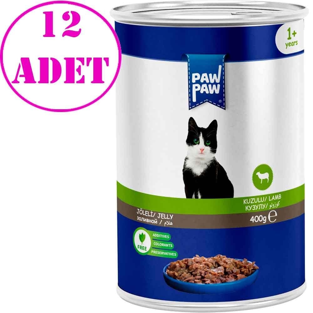 Pawpaw Kedi Konservesi Kuzu Etli Soslu 400 Gr 12 AD 21791000 Amazon Pet Center