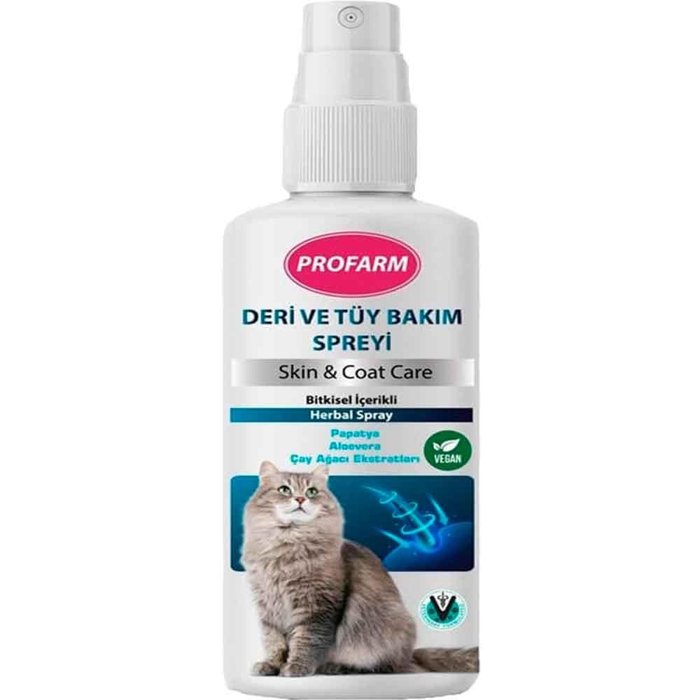 Profarm Kediler için Bitkisel İçerikli Deri ve Tüy Bakım Spreyi 150ml 8682897663180 Amazon Pet Center