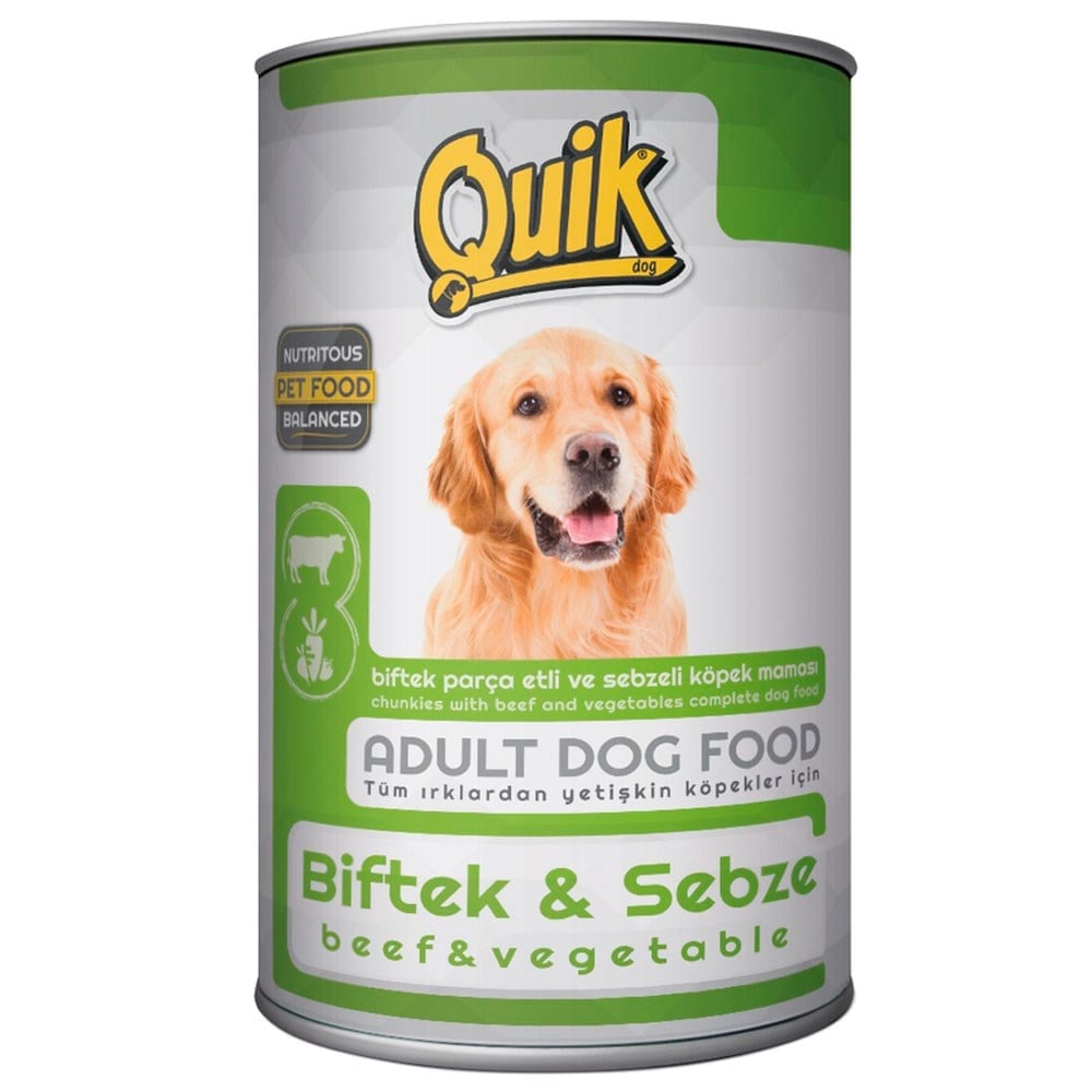 Quik Biftekli Sebzeli Köpek Konservesi 415 gr 8680468045496 Amazon Pet Center