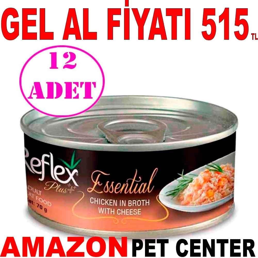 Reflex Plus Essential Kedi Konservesi Tavuklu Peynirli 70 Gr 12 AD 18730005 Amazon Pet Center