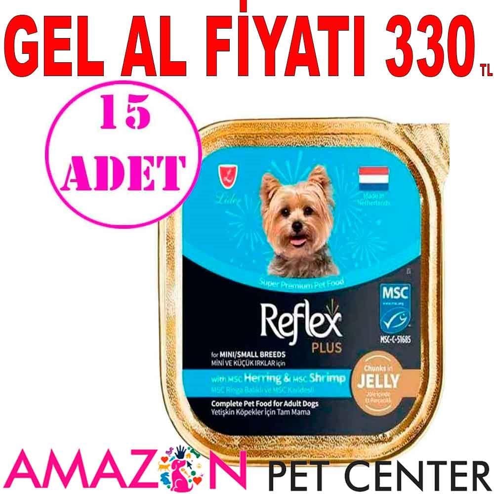 Reflex Plus Jöle İçinde Ringa Balığı ve Karides Küçük Irk Köpek Konservesi 85 Gr 15 AD 21400001 Amazon Pet Center