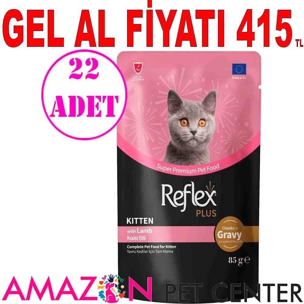 Reflex Plus Sos İçinde Kuzu Etli Yavru Kedi Konservesi 85 Gr 22 AD 21231001 Amazon Pet Center