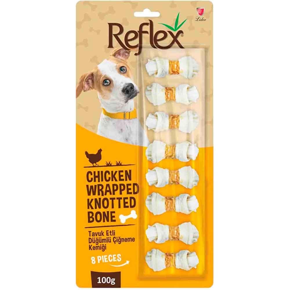 Reflex Tavuk Etli Köpek Ödülü Düğümlü Çiğneme Kemiği 8'li 100 Gr 8698995030007 Amazon Pet Center
