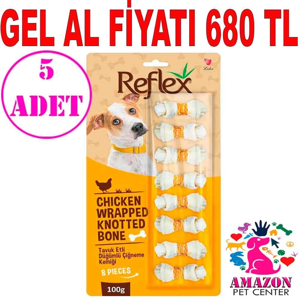 Reflex Tavuklu Düğümlü Köpek Çiğneme Kemiği 8'li 100 Gr 5 AD 19158006 Amazon Pet Center