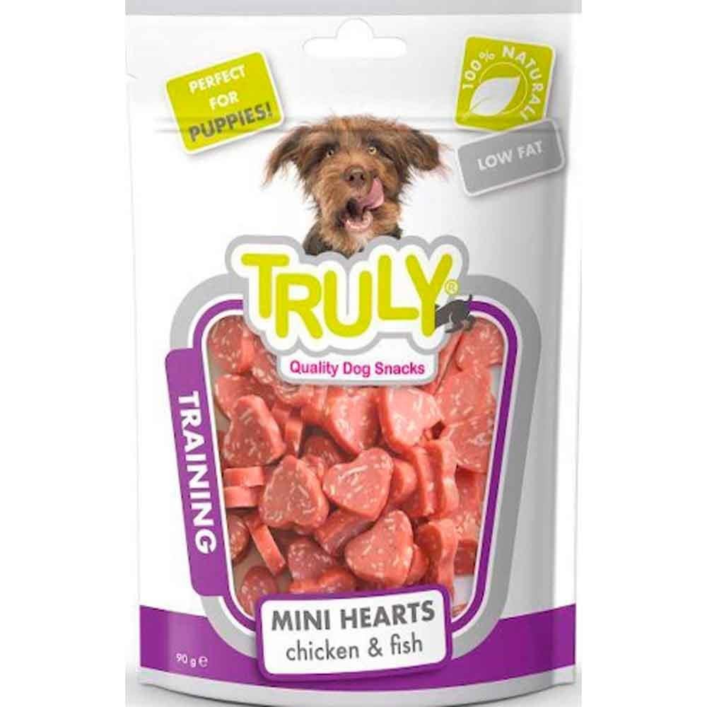 Truly Training Tavuklu ve Balıklı Kalp Şeklinde Yumuşak Köpek Ödülü 90 Gr 8718692582576 Amazon Pet Center