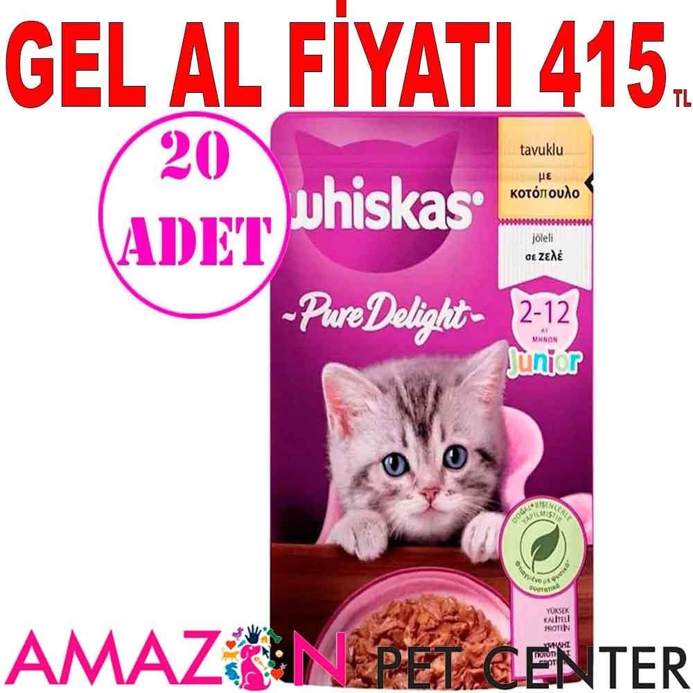 Whiskas Pure Delight Tavuklu Yavru Kedi Maması 85 Gr 20 AD 18717006 Amazon Pet Center