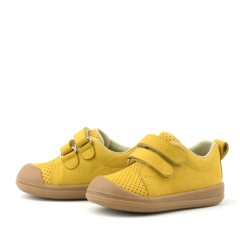 Rakerplus Sonic Hakiki Deri Sarı Cırtlı Anatomik Bebek Spor Ayakkabı Sneaker