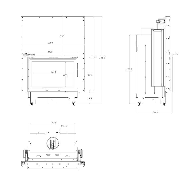 FLAT 80X55/G/C - ODUN ŞÖMİNESİ