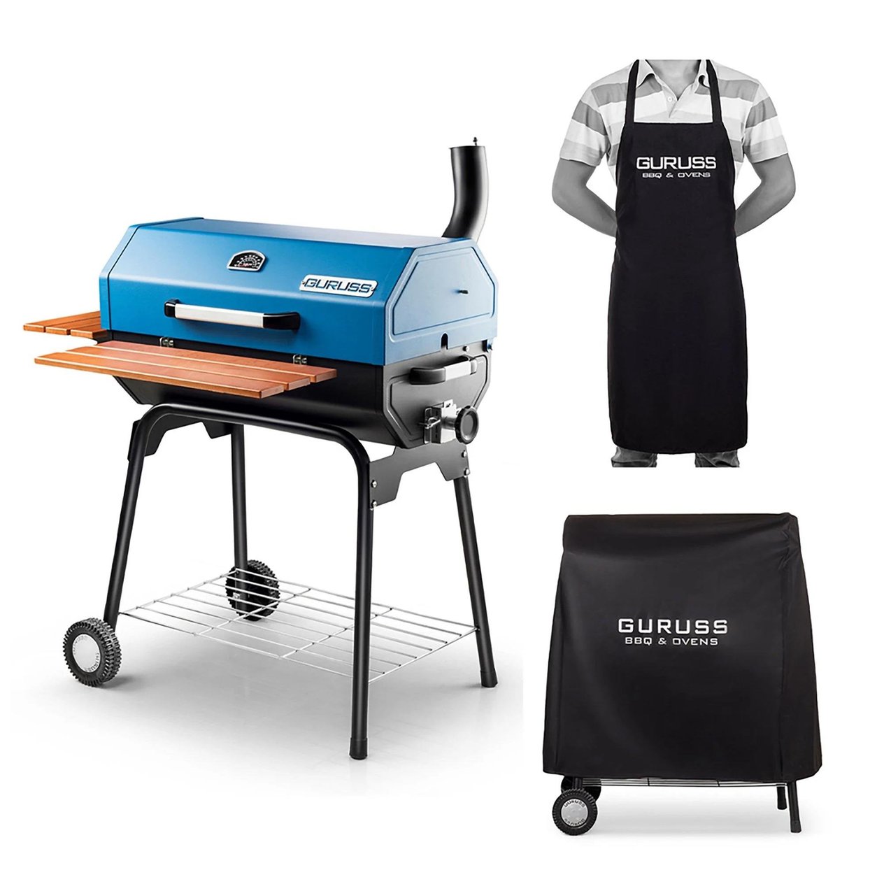 Guruss CG-075 Kömürlü Barbekü Takım Mavi