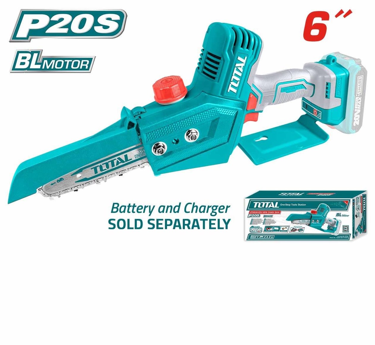 Ağaç MotoruTotal Akülü Mini Ağaç Motoru 15CM 20V  (Sadece Alet)