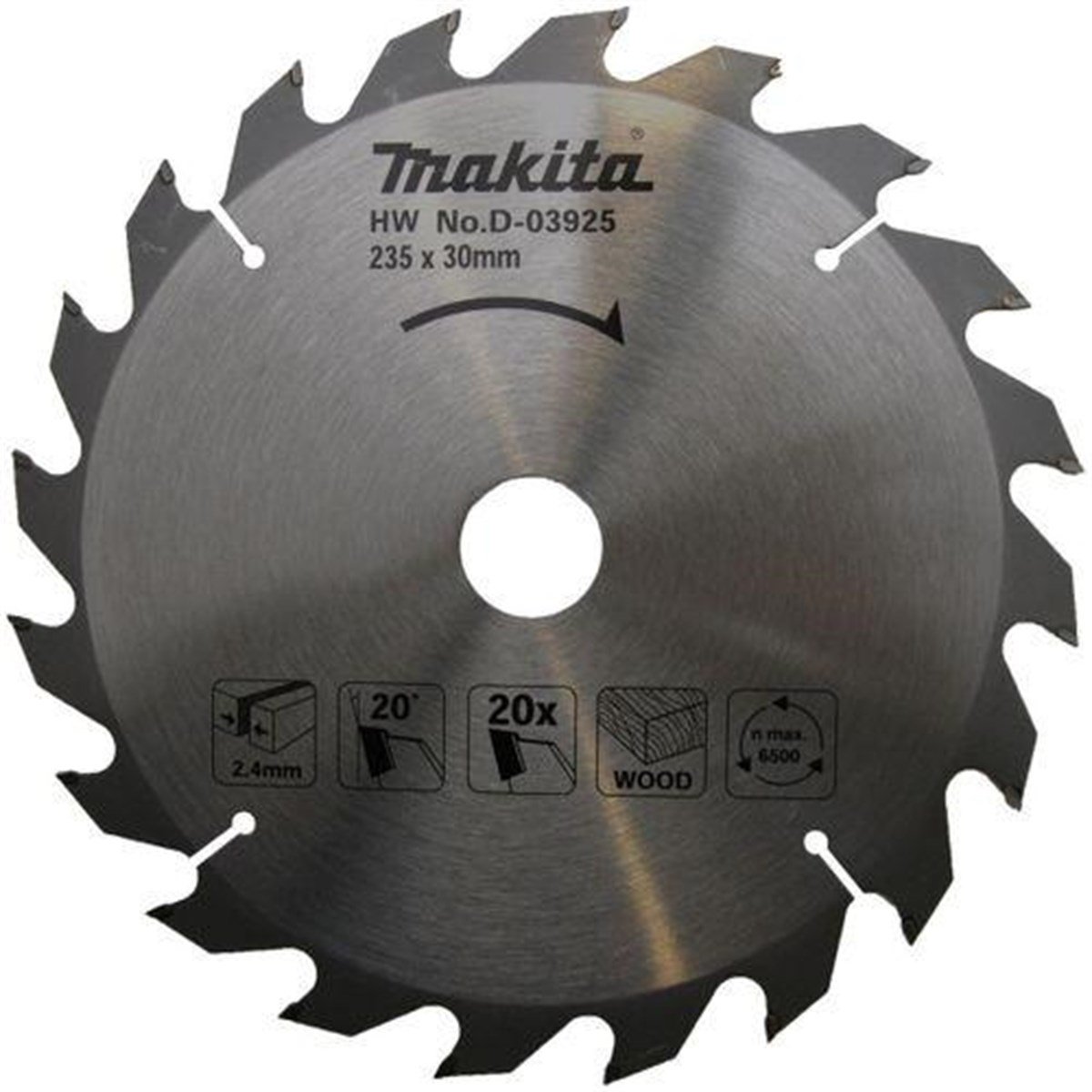 Ahşap Doğrama AksesuarlarıMakita Testere Daire Ahşap 20 Diş 235MM