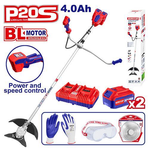TırpanEmtop Akülü Ot Biçme Makinesi Misinali Kesme Çapı 3CM 20V (4Ah Akü+Şarjer)
