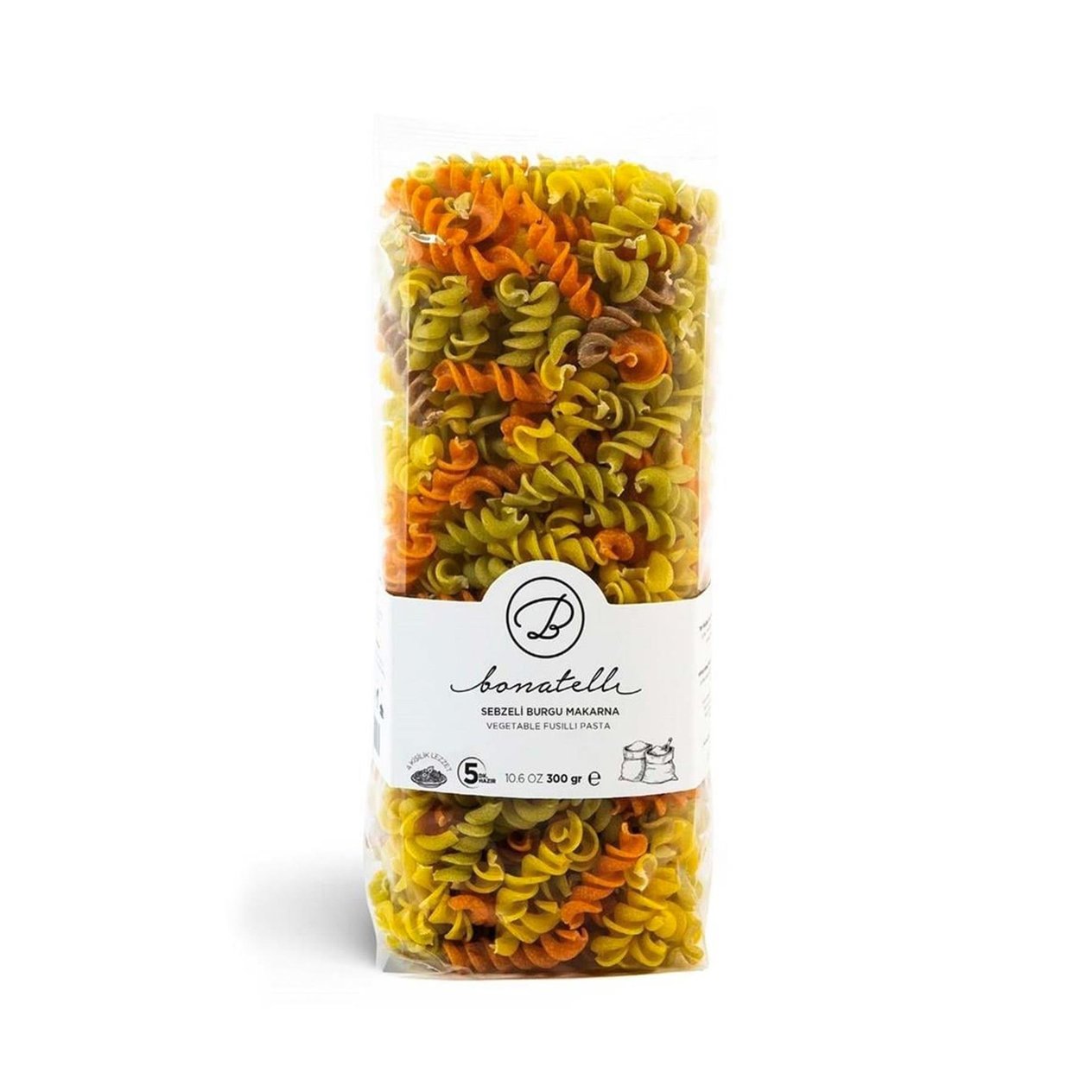 Bonatelli Sebzeli Burgu Makarna Renkli Makarna 300 g e