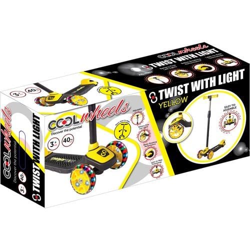 Cool Wheels Twist Led Işıklı 3 Tekerlekli Yükseklik Ayarlı Scooter Sarı 3+