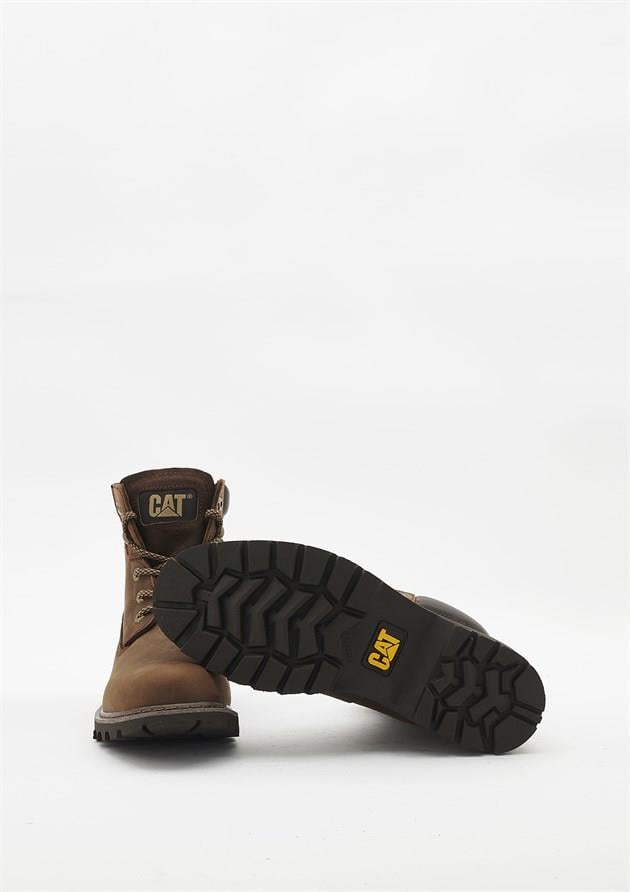 Caterpillar Golden Dark Brown Deri Erkek Bot