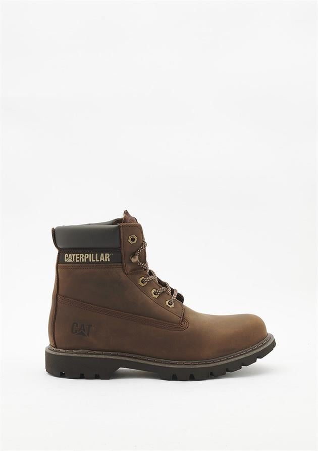 Caterpillar Golden Dark Brown Deri Erkek Bot