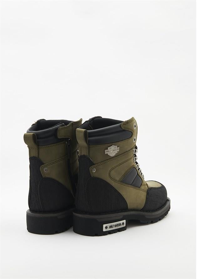 Harley Davidson Millo Olive Crazy Deri Erkek Bot