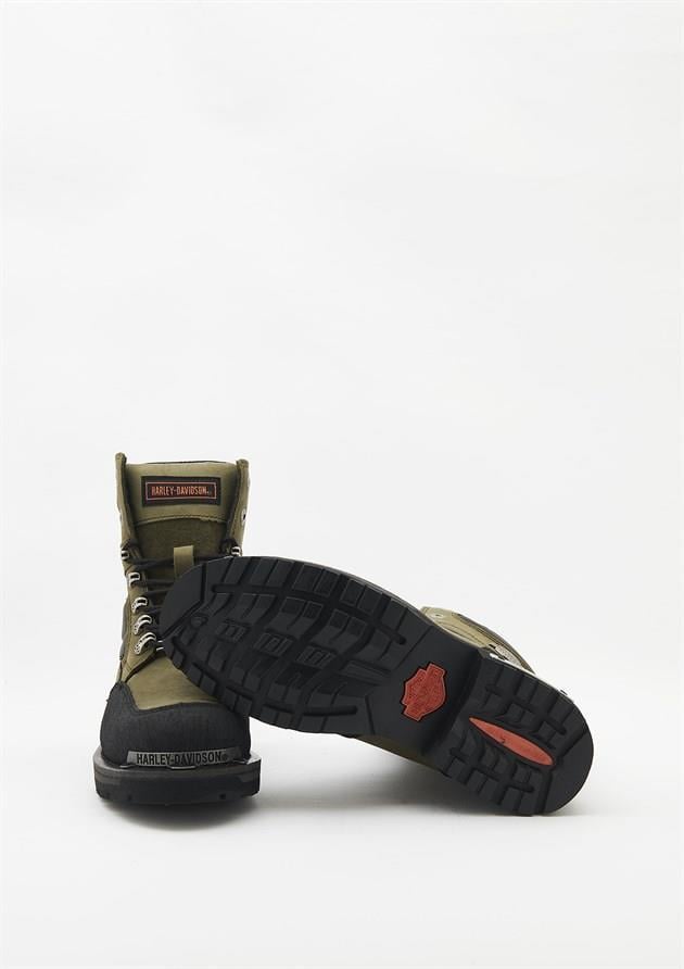 Harley Davidson Millo Olive Crazy Deri Erkek Bot