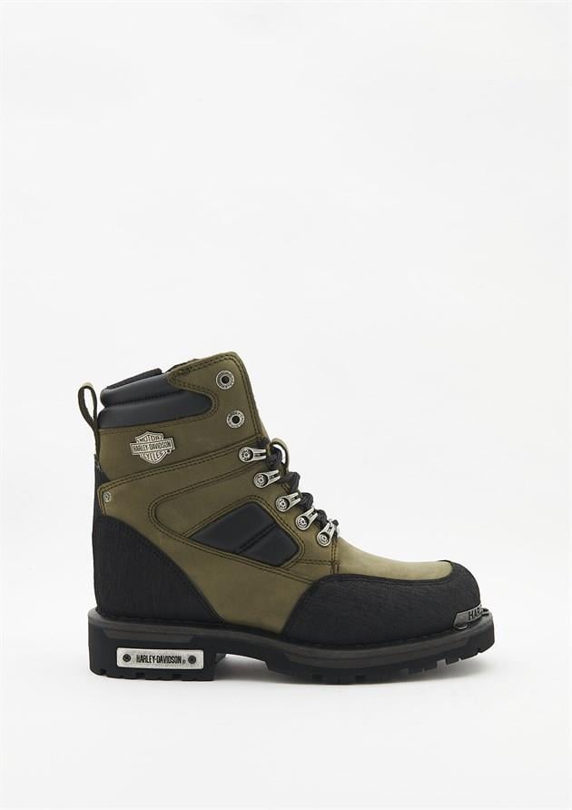 Harley Davidson Millo Olive Crazy Deri Erkek Bot
