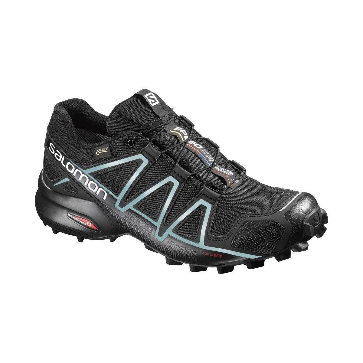 Salomon 383187 SpeedCross 4 GTX W Black/Black/Metallic Bubble Blue Kadın Outdoor Ayakkabı