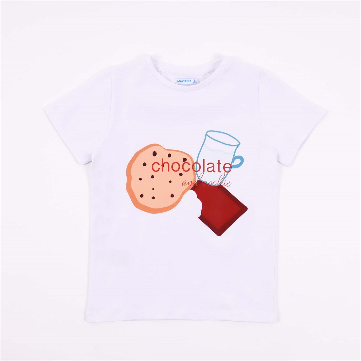 2204005 Çocuk Chocolate Cookie Tişört Beyaz